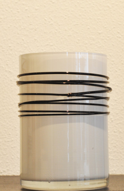 Spiraal, vaas wit-zwart, small